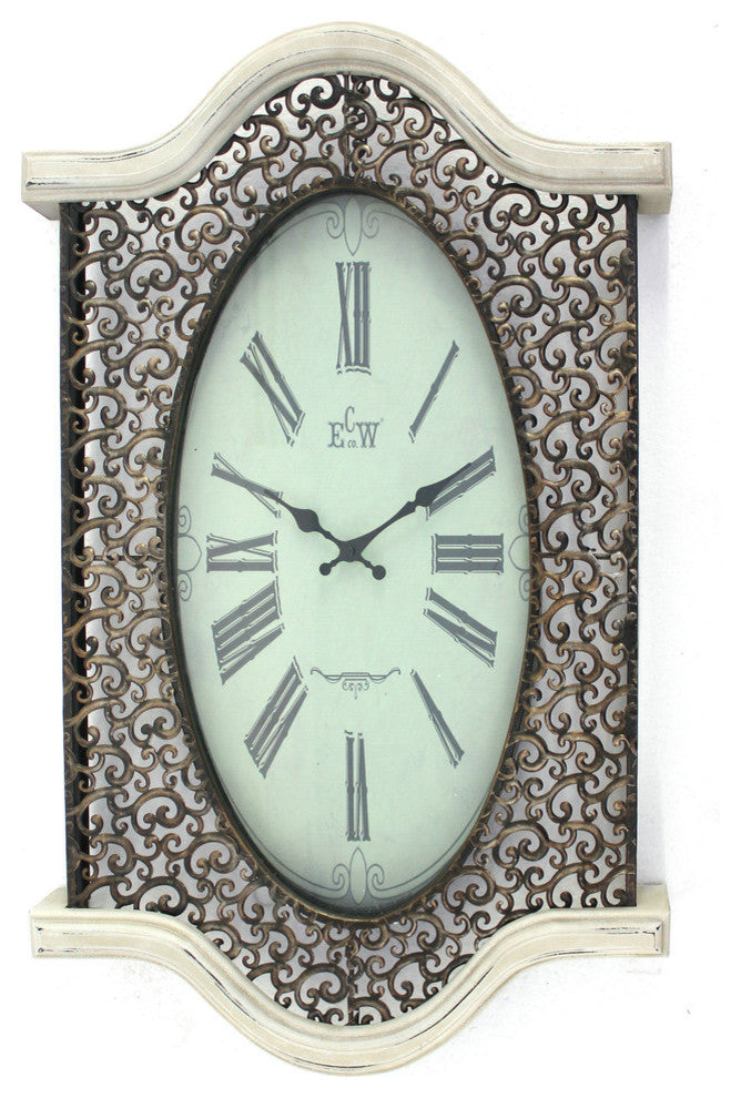 20" Novelty White Glass Analog Wall Clock