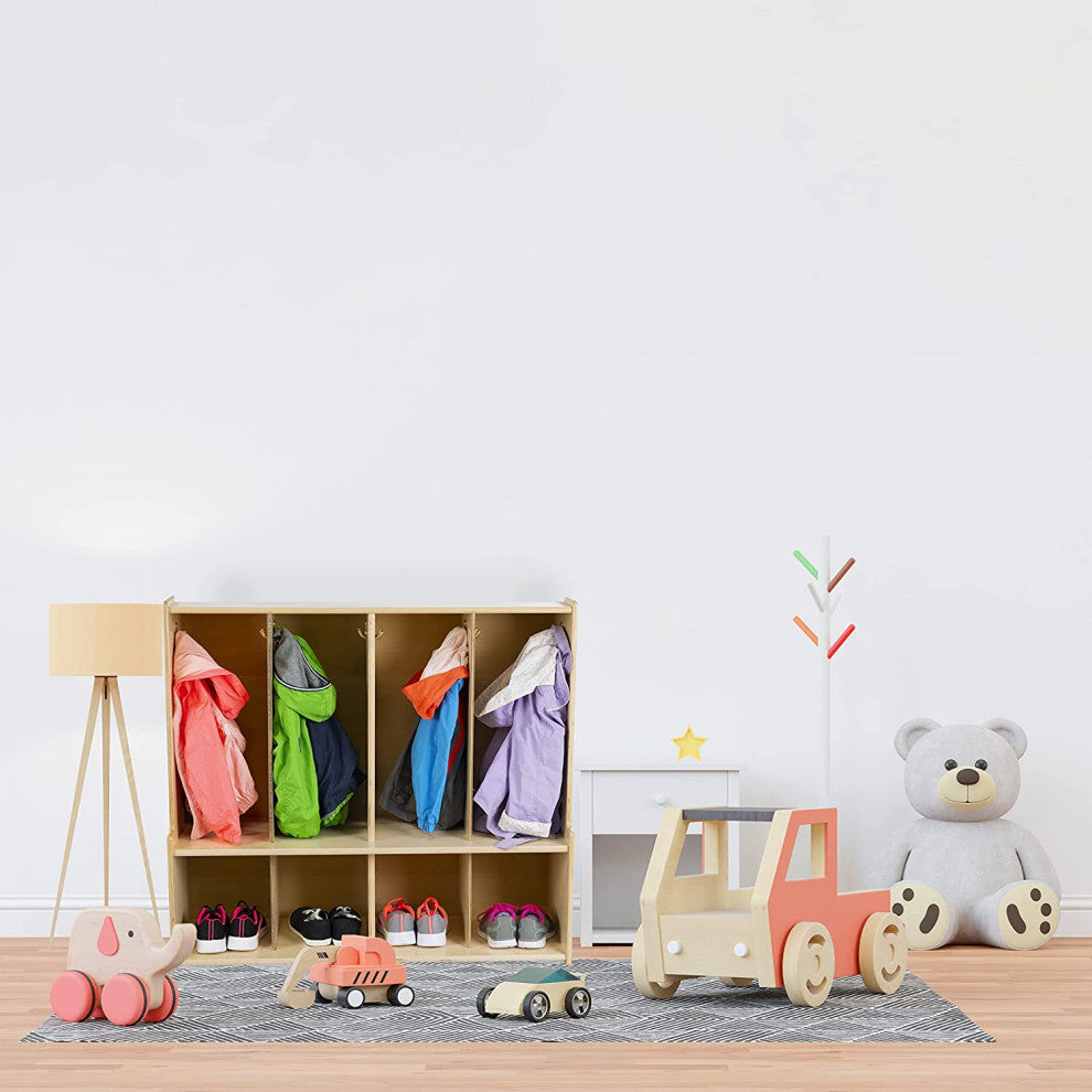 4 Section Locker and Bench Cubby Storage Organizer