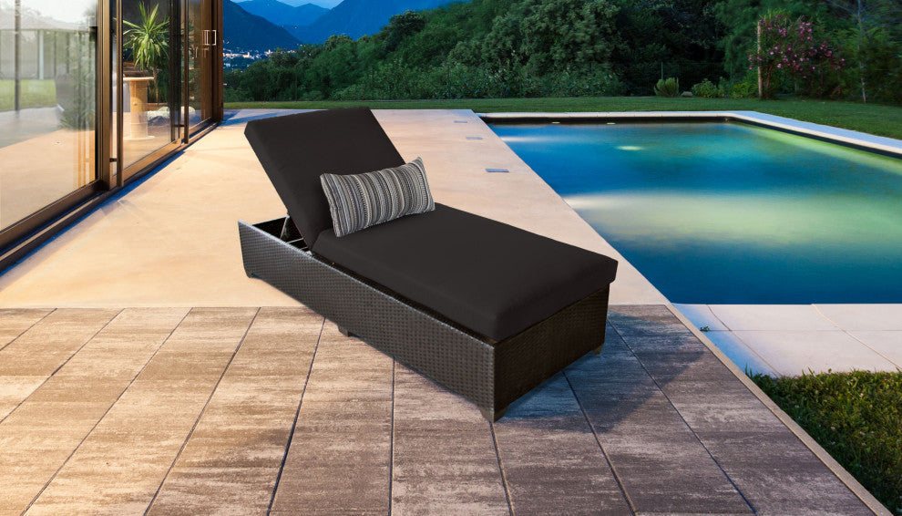 Barbados Chaise Outdoor Wicker Patio Furniture Black