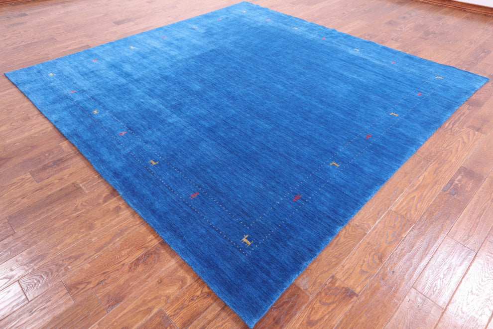 9' Square Persian Gabbeh Handmade Rug Q6990
