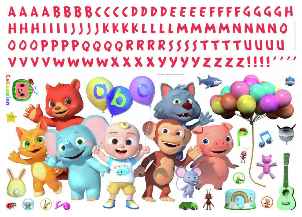 Cocomelon Peel and Stick Giant Wall Decals With Alphabet