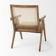 Donna Beige Fabric Seat w/ Light Brown Solid Wood & Cane Accent Chair