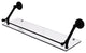 Prestige Que New 30" Floating Glass Shelf with Gallery Rail, Matte Black