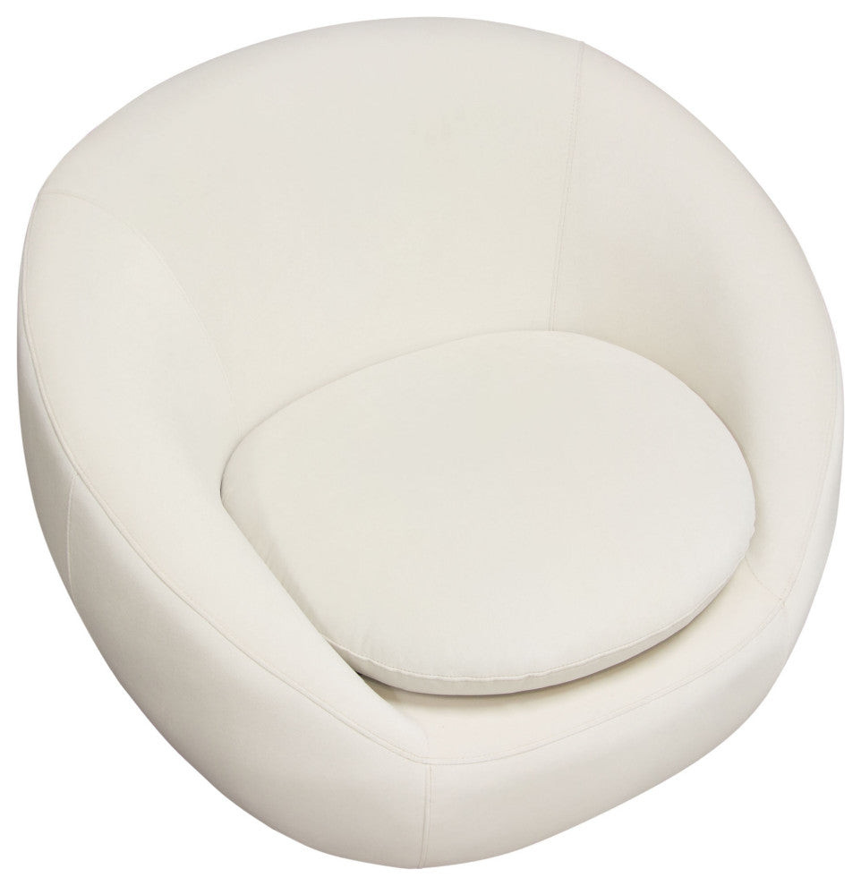 Celine Swivel Accent Chair, Light Cream