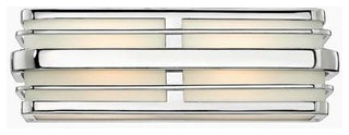 Winton Bath 2-Light, Chrome With Inside White Etched Panels Glass