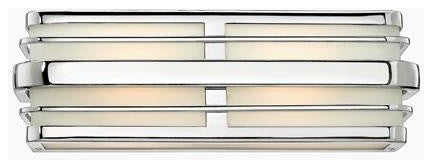 Winton Bath 2-Light, Chrome With Inside White Etched Panels Glass