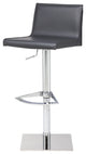 Colter Adjustable Bar Stool, Modern Contemporary Counter Stool Leather Gray Gray