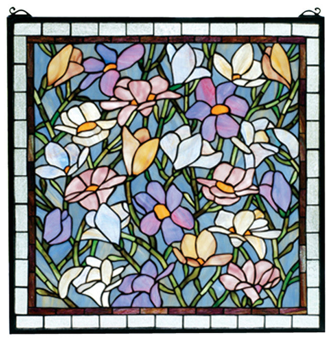 Meyda lighting 66278 22"W X 22"H Sugar Magnolia Stained Glass Window