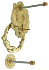 Solid Cast Brass Lion Front Door Knocker 6.25" Tall Lacquered Brass Finish