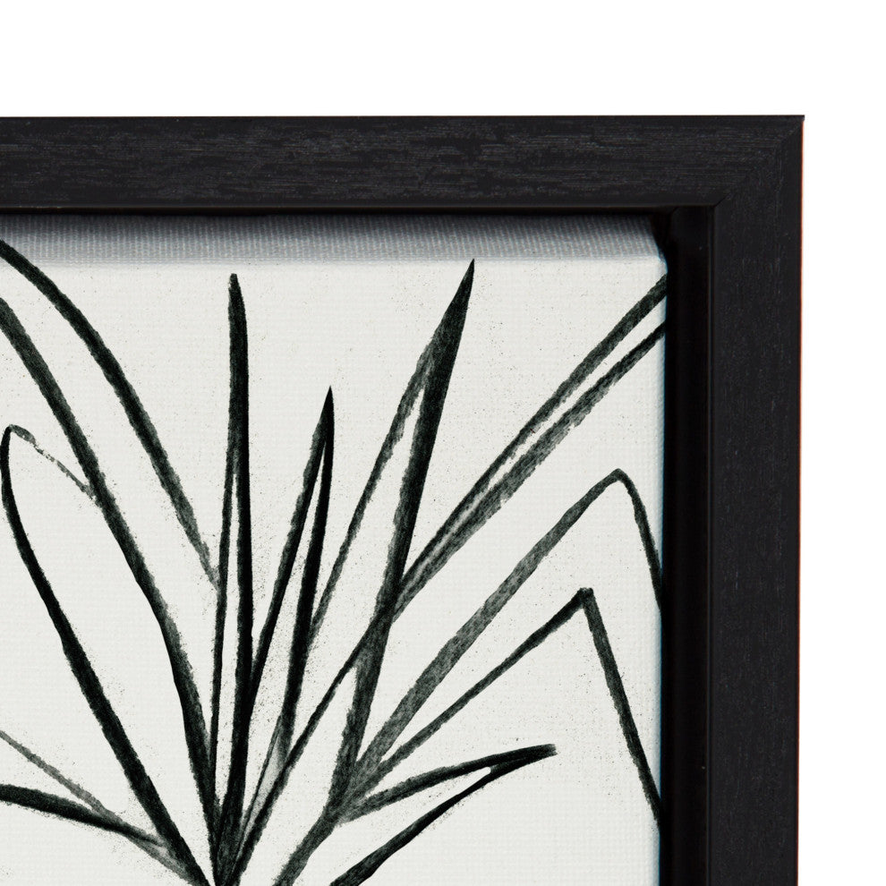 Sylvie Plant Kingdom  Framed Canvas by Teju Reval, Black 23x33