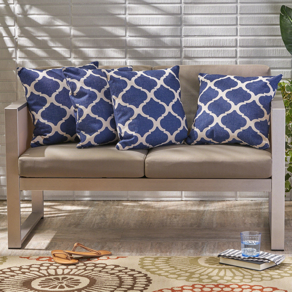 GDF Studio Amelia Outdoor 18" Water Resistant Square Pillows, Set of 4