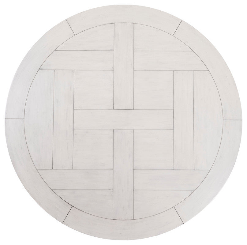 54" Round Wood Top Antique White Dining Table