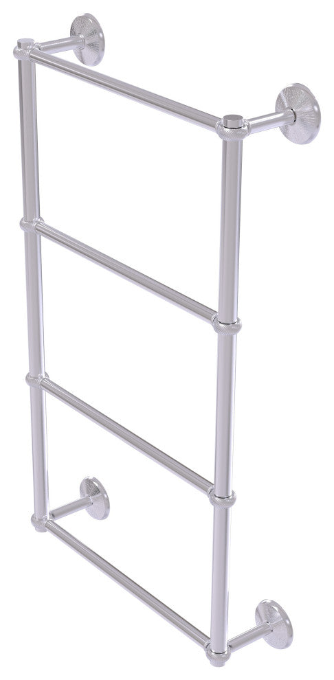 Monte Carlo 4 Tier 24" Ladder Towel Bar with Twisted Detail, Satin Chrome