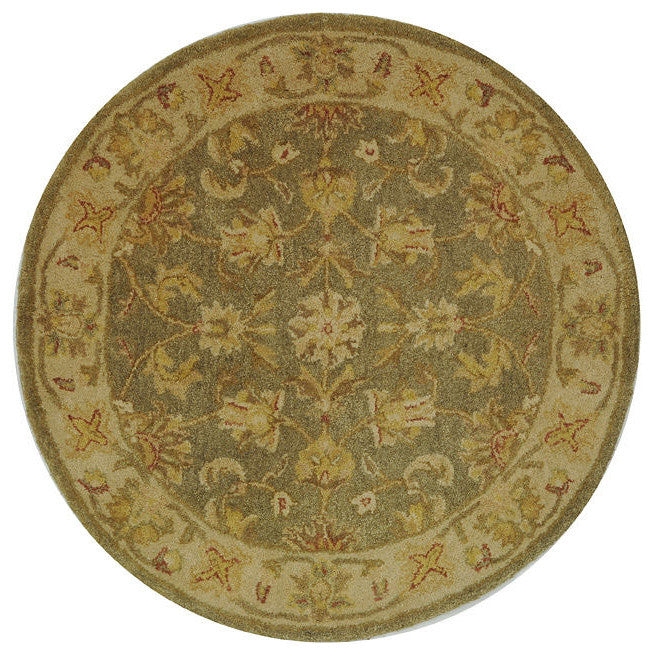 Safavieh Antiquities at313a Rug, Green/Gold, 4'6"x6'6" Oval
