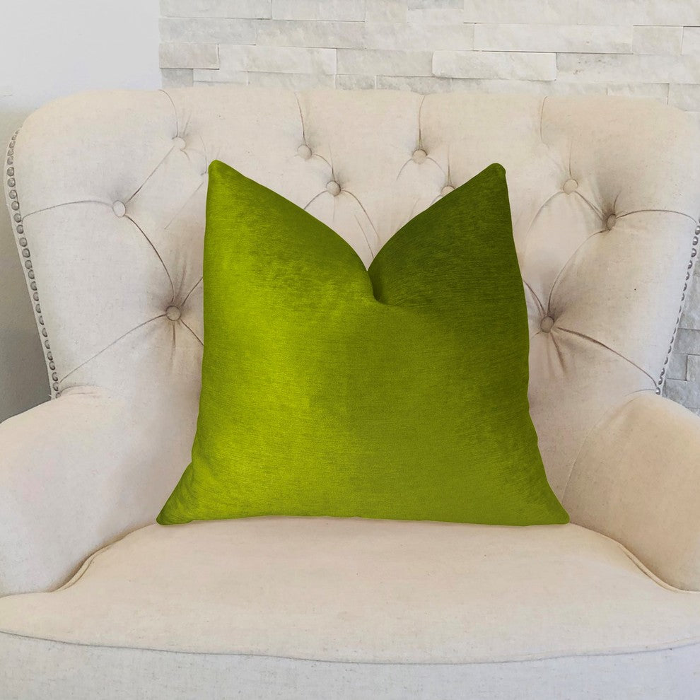 Pistachio Love Green Handmade Luxury Pillow, 20"x30" Queen