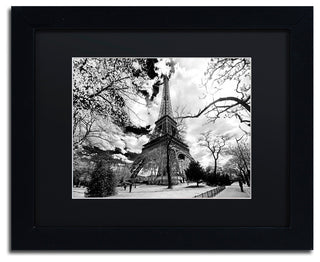 Philippe Hugonnard 'Eiffel Tower', Black Frame, Black Mat, 14x11