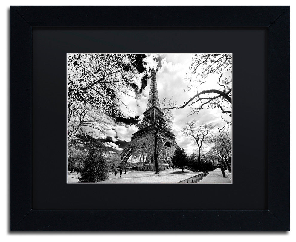 Philippe Hugonnard 'Eiffel Tower', Black Frame, Black Mat, 14x11
