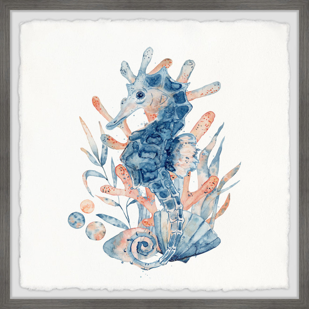 "I Love Seahorses" Framed Painting Print, 12x12