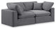 Comfy Upholstered Modular Sofa, Grey, 2-Piece: 2 Corner Chair, Velvet