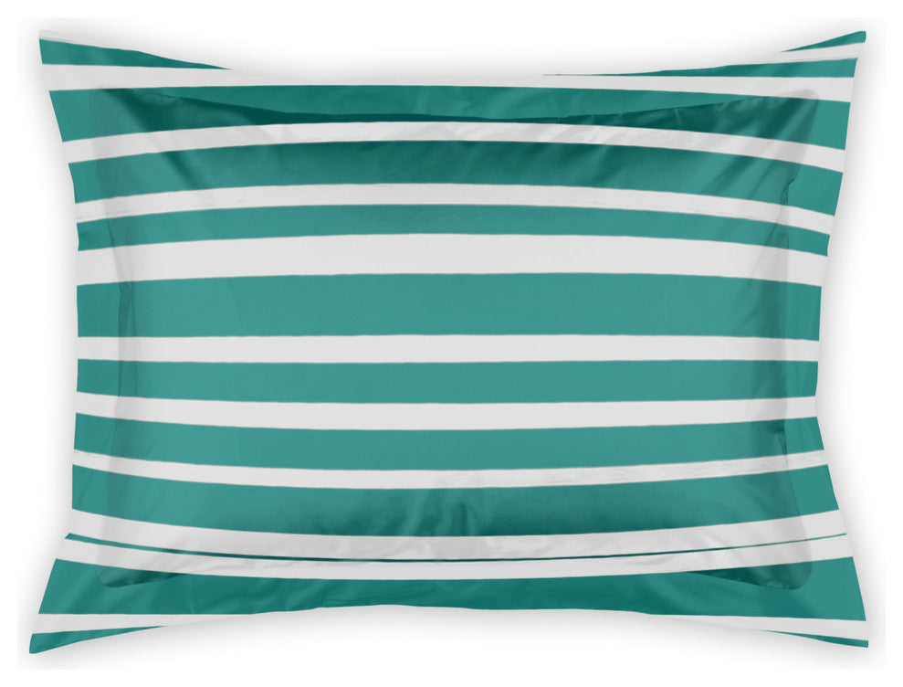 Green Stripes Standard Brushed Poly Sham