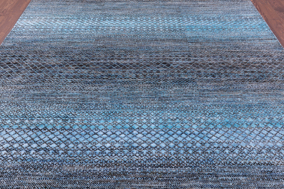 8' 1" X 9' 11" Savannah Grass Wool & Silk Handmade Rug - Q15447