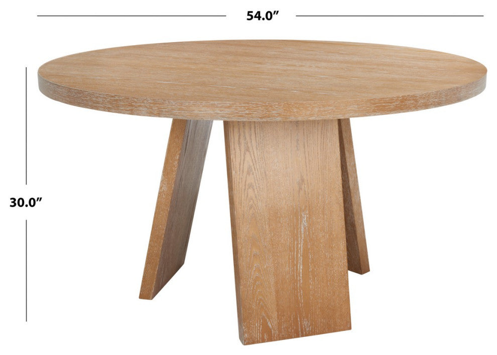 Safavieh Couture Julianna 54" Wood Dining Table, Rustic Oak