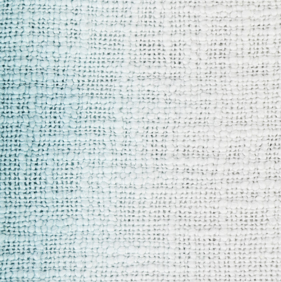 Shibori Slab Throw Blanket with Fringe, Angel Blue