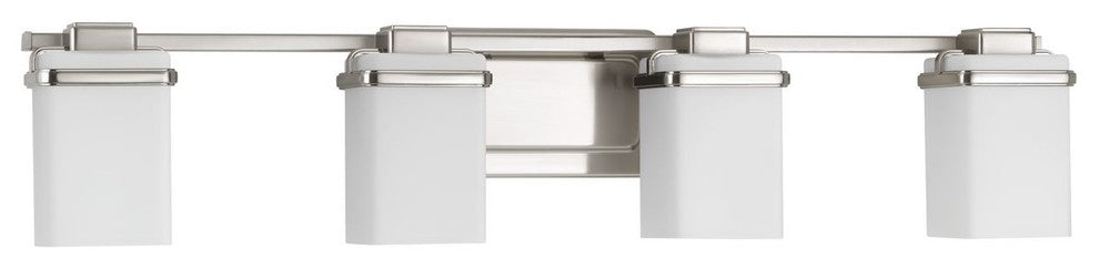 Progress Lighting P2196-09 Metric 4-Light Bath, Brushed Nickel, Brushed Nickel