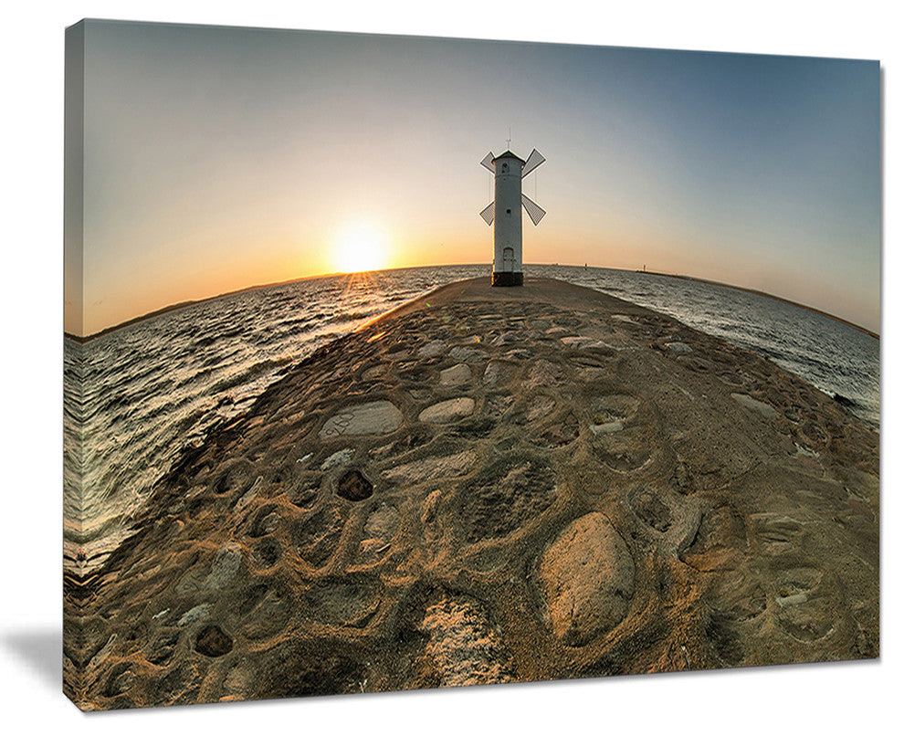 "Lighthouse Windmill Stawa Mlyny" Canvas Print