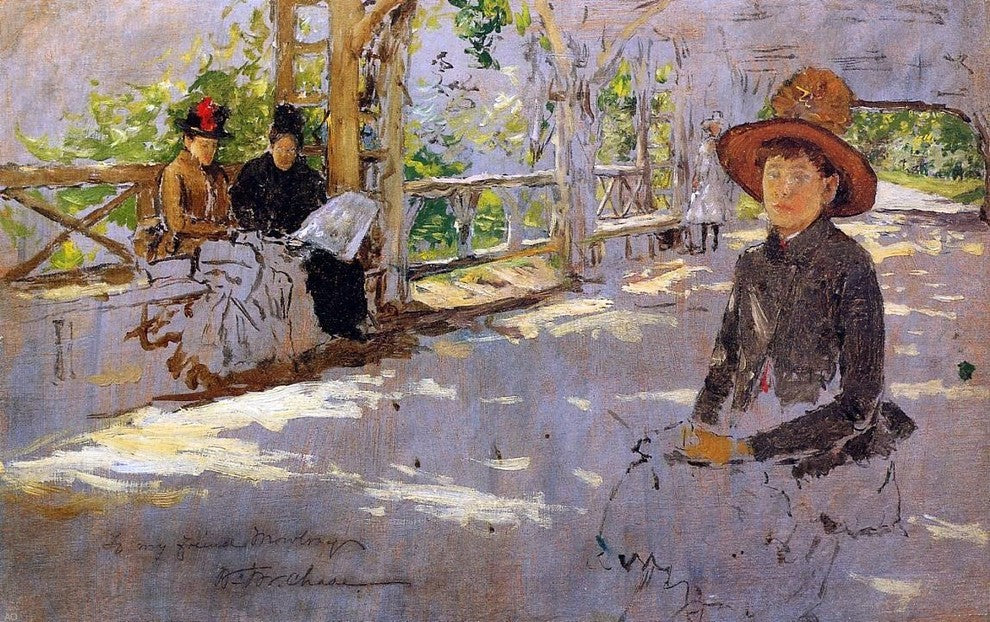 William Merritt Chase Women under Trellis (unfinished) Gallery Wrapped Canvas