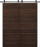 Sliding Double Barn Doors 60 x 96 & 13FT Rail | Planum 0010 Chocolate Ash|