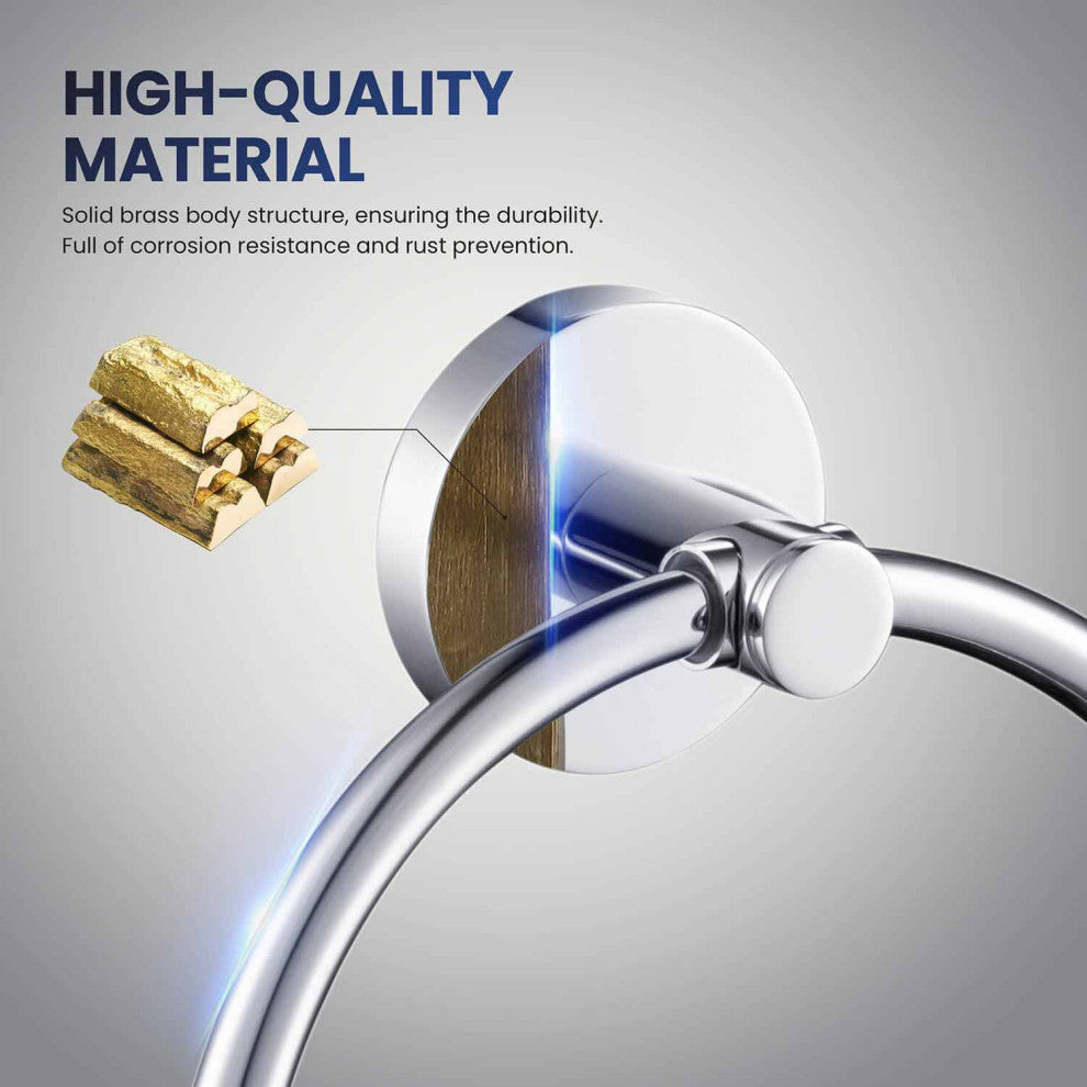 Circular Bathroom Towel Ring, Chrome