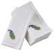 Hemstitch Border Cotton Napkins With Peacock Embroidery, Set of 6, 20" x 20"