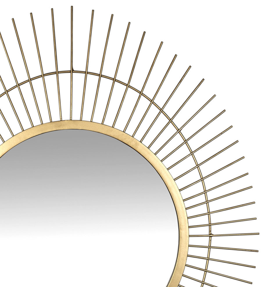 Gold Metal Spiked Wall Mirror