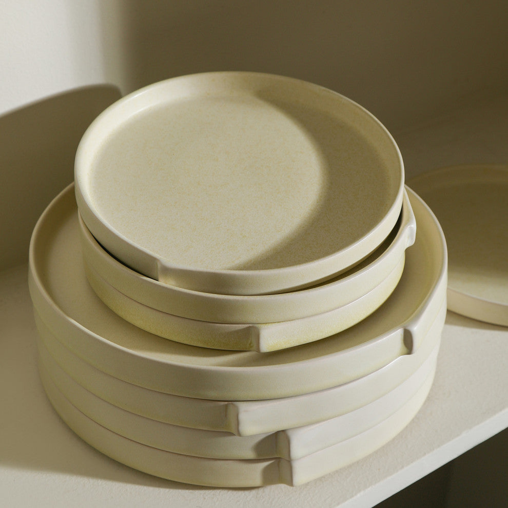Stone Lain Bao Stoneware Salad Plate Set of 4, Beige