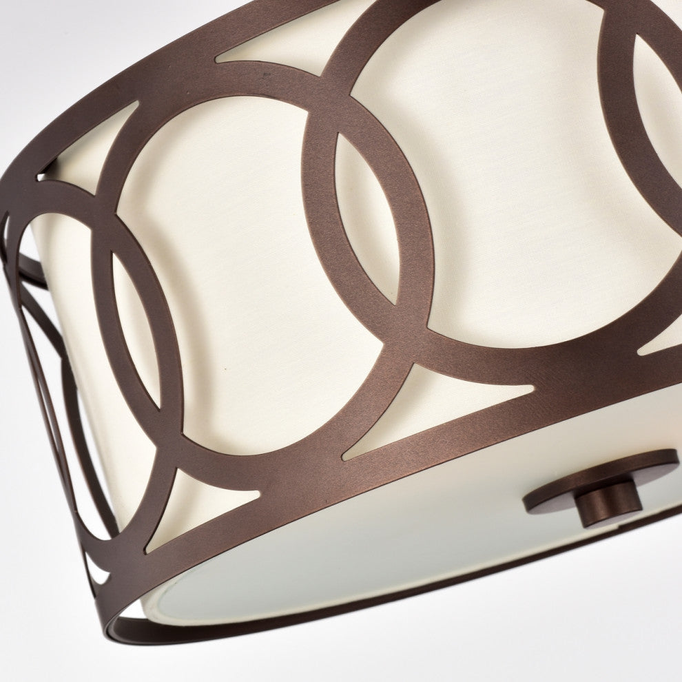 Bronx Transitional 2 Light Oil Rubbed Bronze Semi-Flush Ceiling Fixture 13" Wide