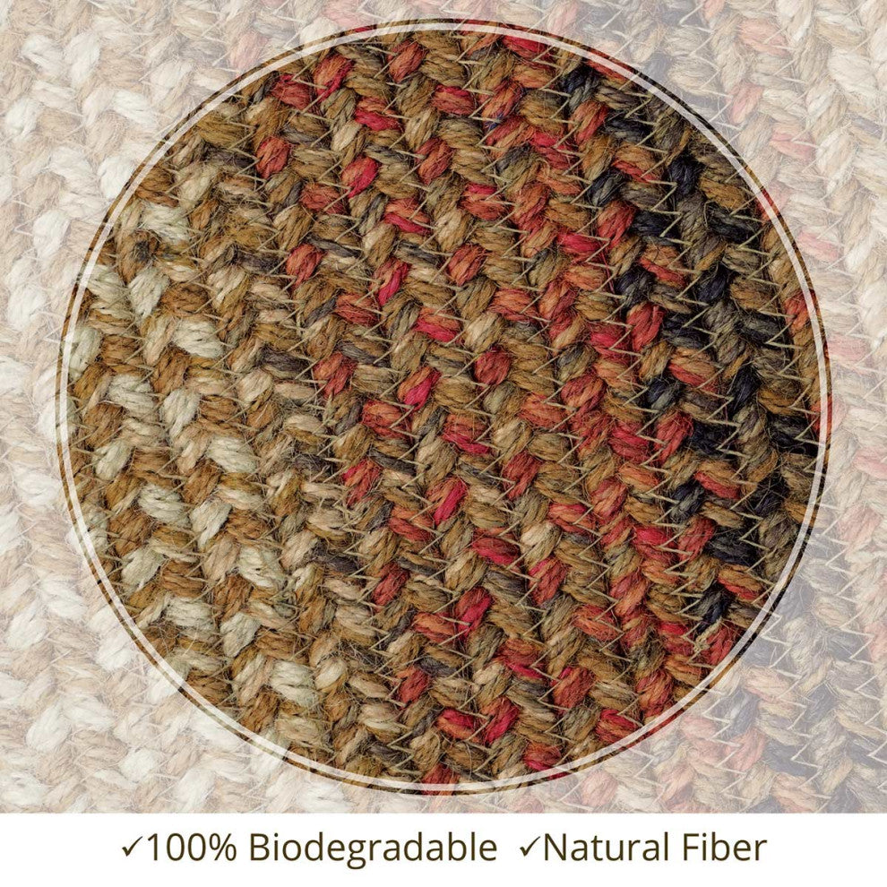 Homespice Decor Russet Jute Braided Rug 20"x30" Rectangular