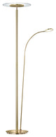 Tampa LED Torchiere with Side Light, Satin Brass