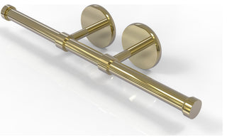 Prestige Skyline Double Roll Toilet Tissue Holder, Unlacquered Brass