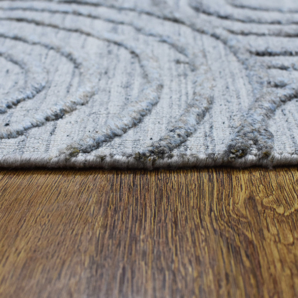HAND WOVEN FLAT WEAVE KILIM POLYESTER AREA RUGS -Rectangle,Light Gray,Geometric, [Rectangle] 3'x5'