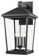 Zlite 568XXL-BK 4-Light Outdoor Wall Sconce, Clear Beveled