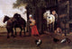 Paulus Potter Figures With Horses by a Stable Wall Decal
