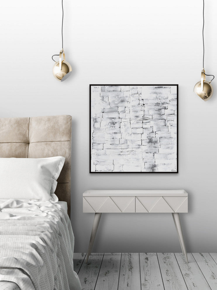 "Absolute Chaos" Floater Framed Painting Print on Canvas, 32x32