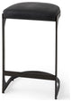 Black Leather C Shape Metal Counter Stool