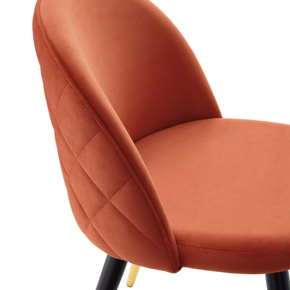 Cordial Performance Velvet Dining Chairs - Set of 2-Orange