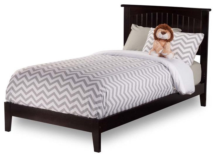 AFI Nantucket Twin XL Solid Wood Platform Bed with USB Charger in Espresso