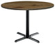 KFI Urban Loft 42" Round Breakroom Table Natural Black X Base Standard Height