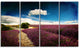Lavender Field with Dramatic Blue Sky, Landscape Canvas Art, 48"x28", 4 Panels