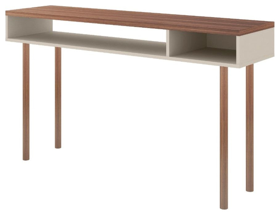 Windsor 47" Console Accent Table, Off White and Nature