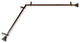 Aldo 13/16 inch Corner Window Curtain Rod, Cocoa, 120-170"